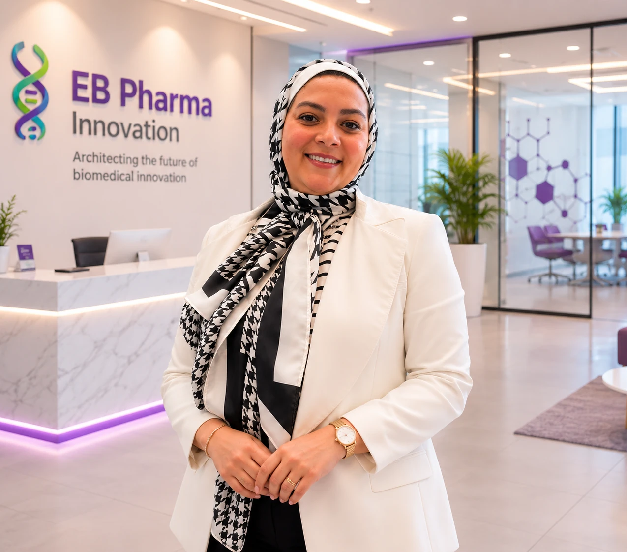 Professional portrait of Eman Desoky at EB Pharma Innovation